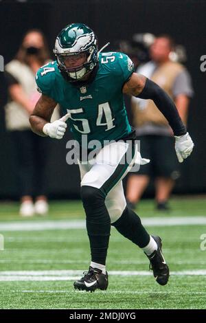 Philadelphia Eagles linebacker Shaun Bradley (54) defends during an NFL  football game against the Dallas Cowboys, Monday, Sept. 27, 2021, in  Arlington, Texas. Dallas won 41-21. (AP Photo/Brandon Wade Stock Photo -  Alamy