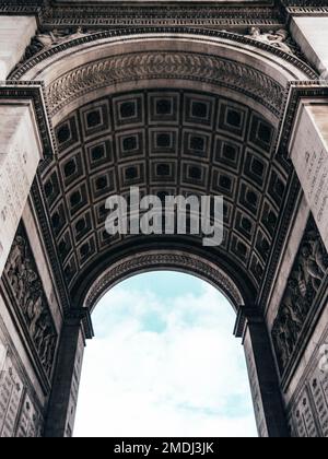 Details from the Arc de Triomphe in Paris, France from below, sides and corners Stock Photo