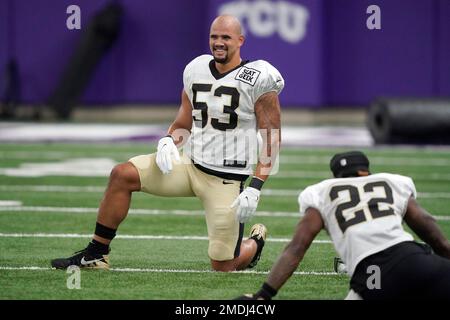 New Orleans Saints linebacker Zack Baun (53) in a drill during NFL football  training camp in Metairie, Wednesday, Aug. 4, 2021. (AP Photo/Derick Hingle  Stock Photo - Alamy