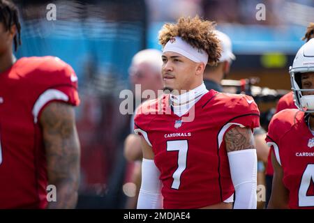 Arizona Cardinals cornerback Byron Murphy (7) celebrates after intercepting  the ball during an NFL football game against the Los Angeles Rams, Sunday  Stock Photo - Alamy