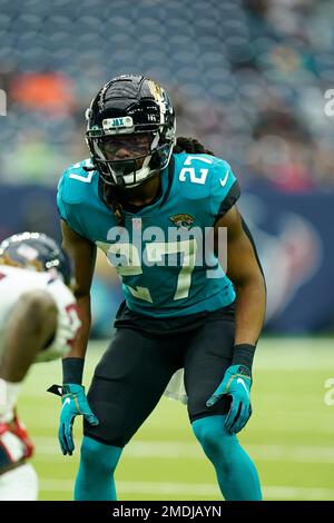 Jacksonville Jaguars cornerback Chris Claybrooks (27) during the second  half of an NFL football game against the Houston Texans, Sunday, Nov. 8,  2020, in Jacksonville, Fla. (AP Photo/Gary McCullough Stock Photo - Alamy