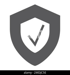 Security status glyph icon, safety and protect, shield sign, vector graphics, a solid pattern on a white background, eps 10. Stock Vector
