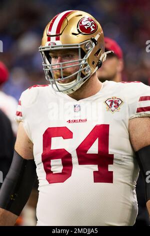 San Francisco 49ers center Jake Brendel (64) during an NFL football game  against the Seattle Seahawks in Santa Clara, Calif., Sunday, Sept. 18,  2022. (AP Photo/Josie Lepe Stock Photo - Alamy