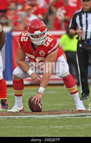 Kansas City Chiefs Mobile: Kansas City Chiefs center Creed Humphrey (52)  runs out with the team for introducti…