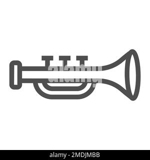 Trumpet linear icon. Brass musical instrument. Bugle. Horn. Thin line  illustration. Contour symbol. Vector isolated outline drawing. Editable  stroke Stock Vector Image & Art - Alamy