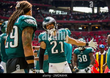 Philadelphia Eagles defensive back Avonte Maddox (29) lines up for the snap  during an NFL Football game against the Houston Texans on Thursday,  November 3, 2022, in Houston. (AP Photo/Matt Patterson Stock