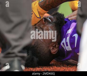 Minnesota Vikings defensive back Bashaud Breeland (21) leaves the field  after being defeated by the Cincinnati Bengals Sunday, Sept. 12, 2021, in  Cincinnati. (AP Photo/Jeff Dean Stock Photo - Alamy