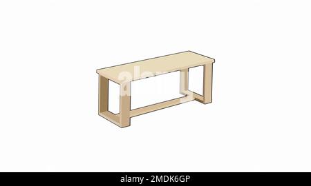 Wooden Bench. Vector isolated flat editable illustration of a wooden Bench. Stock Vector
