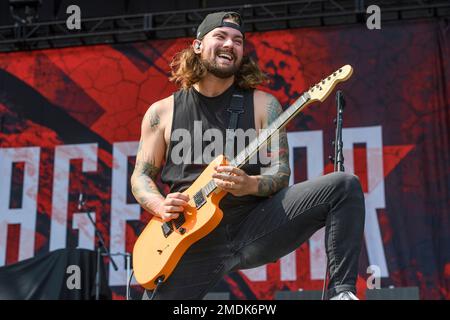 Seth Blake of the band Wage War performs at Inkcarceration music and ...