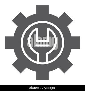 Technical support glyph icon, maintenance and service, setting sign, vector graphics, a solid pattern on a white background, eps 10. Stock Vector