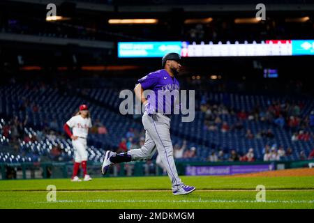 Colorado Rockies' Elias Diaz plays during a baseball game, Saturday, April  22, 2023, in Philadelphia. (AP Photo/Matt Slocum Stock Photo - Alamy