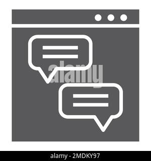 Social media glyph icon, communication and network, chat sign, vector graphics, a solid pattern on a white background, eps 10. Stock Vector