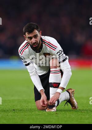 London, UK. 22nd Jan, 2023. Bruno Fernandes of Manchester United during the Premier League match at the Emirates Stadium, London. Picture credit should read: David Klein/Sportimage Credit: Sportimage/Alamy Live News Stock Photo