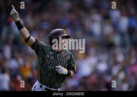 San Diego Padres first baseman Jake Cronenworth during a baseball game  against the San Francisco Giants in San Francisco, Tuesday, June 20, 2023.  (AP Photo/Jeff Chiu Stock Photo - Alamy