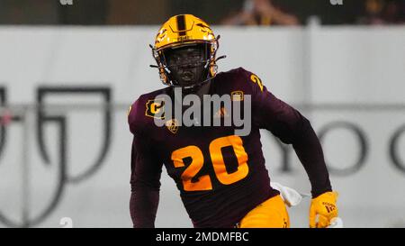 Arizona State linebacker Darien Butler runs a drill at the NFL