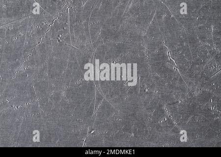 texture of old metal with scratches and cracks. silver plate metal background Stock Photo