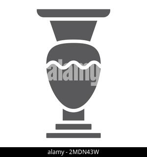 Vase glyph icon, home and decoration, pot sign, vector graphics, a solid pattern on a white background, eps 10. Stock Vector