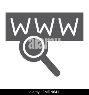 Search glyph icon, internet and network, lens sign, vector graphics, a solid pattern on a white background, eps 10. Stock Vector