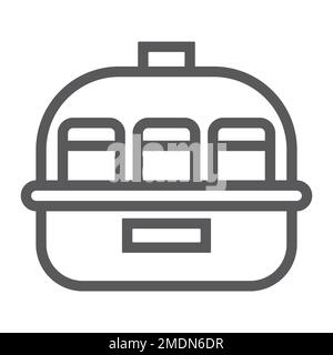 Yogurt maker line icon, kitchen and electric, appliance sign, vector graphics, a linear pattern on a white background, eps 10. Stock Vector