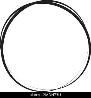 Hand drawn circle line sketch. Vector circular scribble doodle round circles for message note mark design element. Pencil or pen graffiti bubble Stock Vector