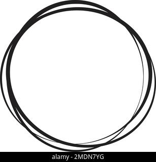Hand drawn circle line sketch. Vector circular scribble doodle round circles for message note mark design element. Pencil or pen graffiti bubble Stock Vector