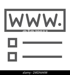 Domain registration line icon, website and network, page sign, vector graphics, a linear pattern on a white background, eps 10. Stock Vector