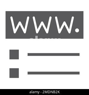 Domain registration glyph icon, website and network, page sign, vector graphics, a solid pattern on a white background, eps 10. Stock Vector