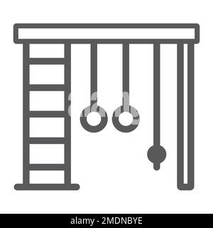 Wall bars line icon, sport and home, gym sign, vector graphics, a linear pattern on a white background, eps 10. Stock Vector