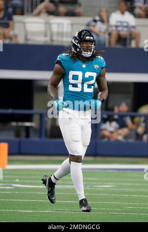 Portrait of Houston Texans linebacker Chris Smith (92) during the first  half of an NFL football game against the Jacksonville Jaguars, Sunday, Dec.  19, 2021, in Jacksonville, Fla. Texans defeated the Jaguars