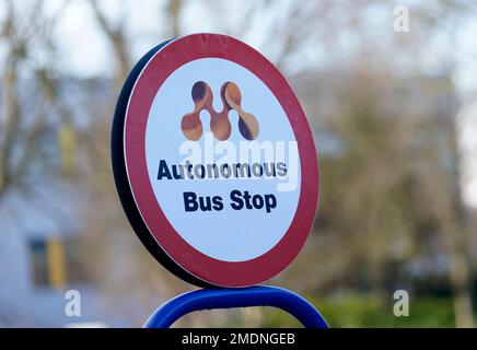 The UK’s first autonomous bus service, AB1 crossing the Forth Road ...