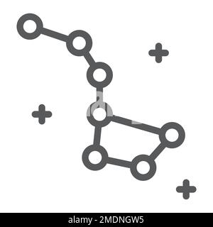 Constellation line icon, space and star, big dipper sign, vector graphics, a linear pattern on a white background, eps 10. Stock Vector