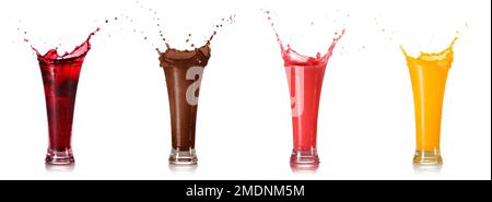 Fresh Juice Splash Isolated on White Background Stock Photo