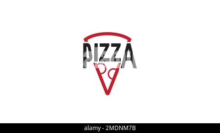 creative red pizza logo vector design illustration Stock Vector