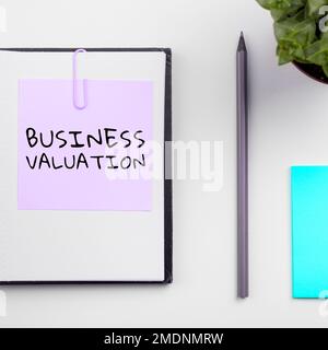 Conceptual caption Business Valuation. Conceptual photo determining the economic value of a whole business Stock Photo