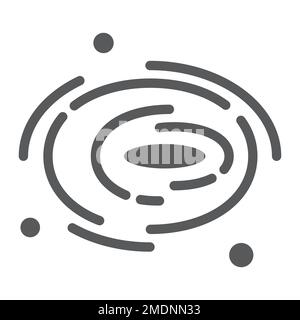 Black hole glyph icon, cosmos and space, galaxy sign, vector graphics, a solid pattern on a white background, eps 10. Stock Vector