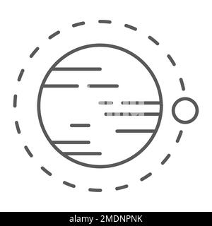 Orbit thin line icon, cosmos and space, circle sign, vector graphics, a linear pattern on a white background, eps 10. Stock Vector