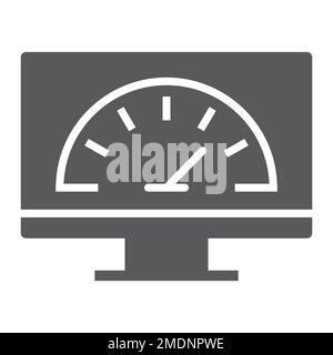 Speed optimization glyph icon, traffic and internet, spedometer sign, vector graphics, a solid pattern on a white background, eps 10. Stock Vector
