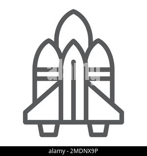 Spacecraft line icon, astronomy and spaceship, rocket sign, vector graphics, a linear pattern on a white background, eps 10. Stock Vector