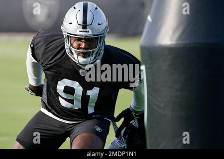 Las Vegas Raiders safety Trevon Moehrig (25) during an NFL football game  against the Baltimore Ravens, Monday, Sept. 13, 2021, in Las Vegas. (AP  Photo/Rick Scuteri Stock Photo - Alamy