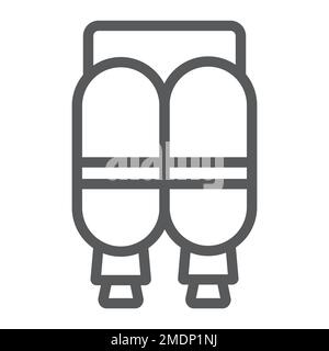 Jetpack line icon, astronomy and technology, space transport sign, vector graphics, a linear pattern on a white background, eps 10. Stock Vector