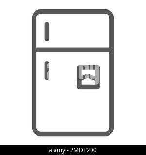 Refrigerator line icon, freeze and household, fridge sign, vector graphics, a linear pattern on a white background, eps 10. Stock Vector