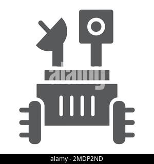 Moon rover glyph icon, space and exploration, space rover sign, vector graphics, a solid pattern on a white background, eps 10. Stock Vector
