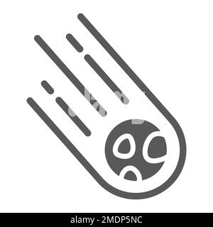 Asteroid glyph icon, space and meteor, meteorite sign, vector graphics, a solid pattern on a white background, eps 10. Stock Vector