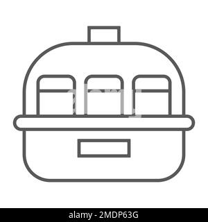 Yogurt maker thin line icon, kitchen and electric, appliance sign, vector graphics, a linear pattern on a white background, eps 10. Stock Vector