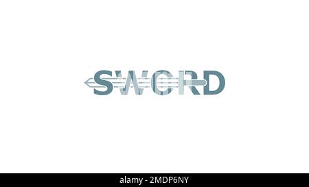 Creative Sword Letter Knife Logo Vector Design Icon Symbol Stock Vector