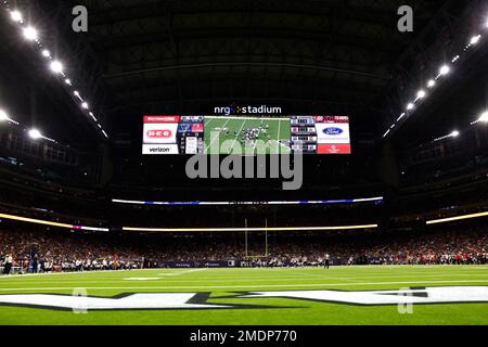 A general overall elevated interior view of NRG Stadium is seen before an NFL  football game between the Houston Texans and the Indianapolis Colts,  Sunday, Dec. 5, 2021, in Houston. (AP Photo/Tyler