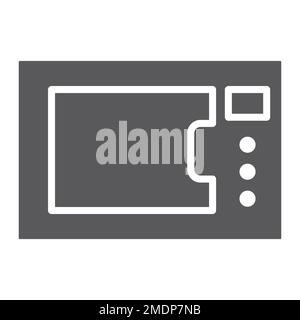 Microwave oven glyph icon, kitchen and electric, appliance sign, vector graphics, a solid pattern on a white background, eps 10. Stock Vector