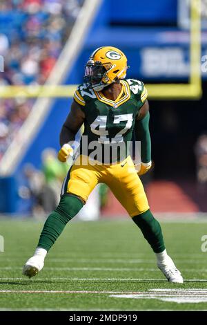 Green Bay Packers linebacker Chauncey Rivers (47) in action during the  first half of an NFL