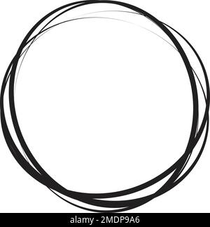 Hand drawn circle line sketch. Vector circular scribble doodle round circles for message note mark design element. Pencil or pen graffiti bubble Stock Vector