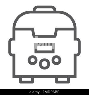 Multicooker line icon, kitchen and household, appliance sign, vector graphics, a linear pattern on a white background, eps 10. Stock Vector